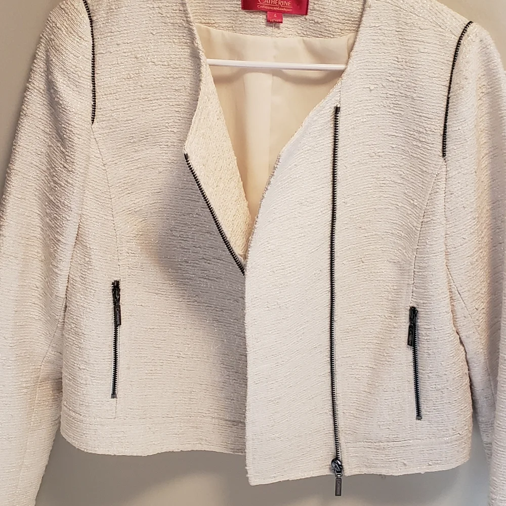 Catherine Maladrino Cream Blazer/Jacket - Picture 2 of 5